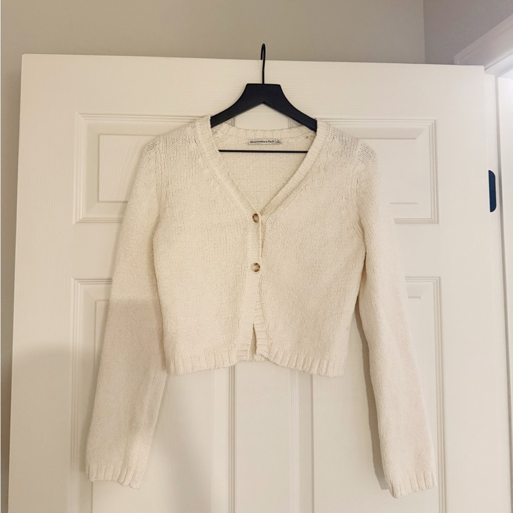 Abercrombie & Fitch Cream Cardigan Sweater